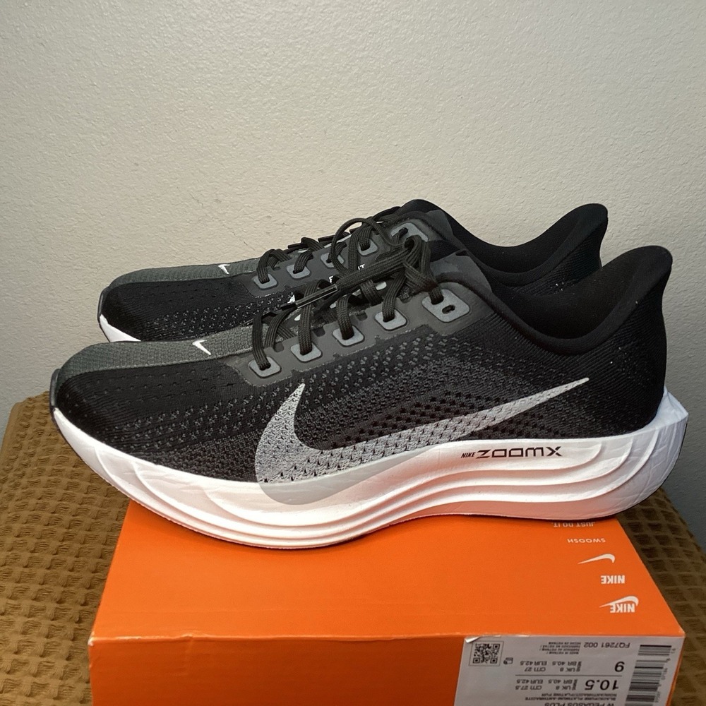 Nike Pegasus Plus Mens 9 Wmns 10.5 Black Pure Platinum Running Shoes FQ7261-002